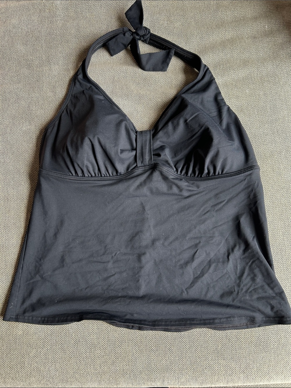 Black Halter Tankini Top